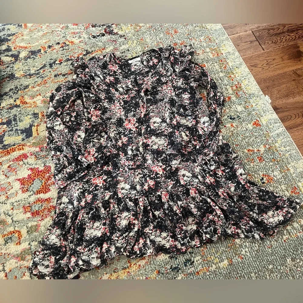 Isabel Marant Jedy floral-print ruffle swing dress size 38 6 perfect condition - Picture 2 of 6